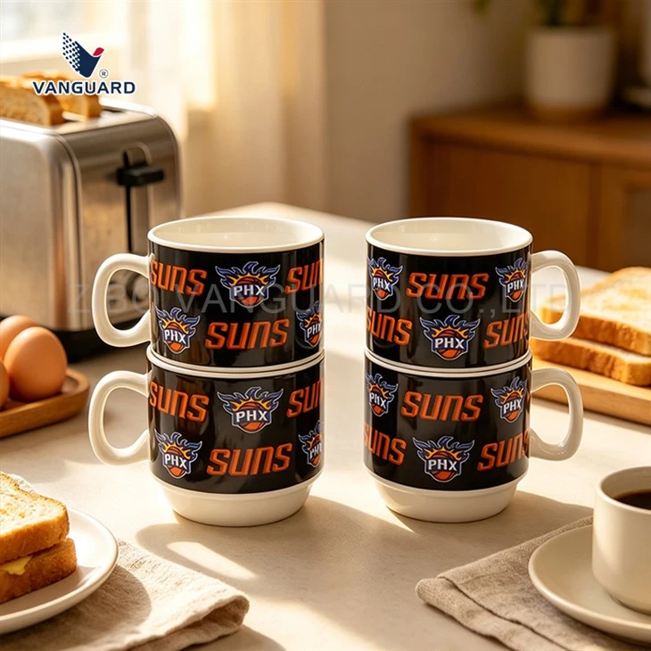 Basketball Stackable Seramik Tas Set