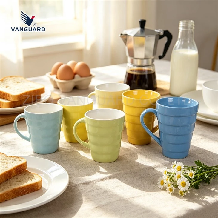 Orizontal Ribbed Seramik Cup